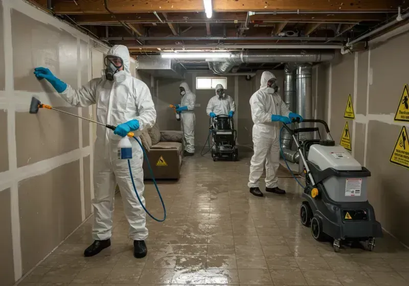 Basement Moisture Removal and Structural Drying process in Russellton, PA